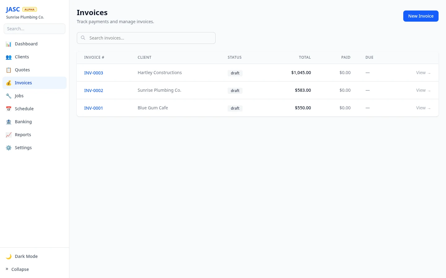 JASC Desktop - Invoices